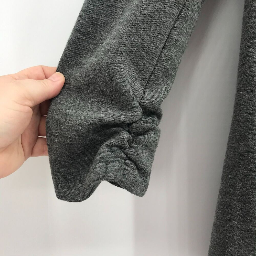 Saks 5th Avenue Blazer Womens XS Heather Gray Knit Single Button Ruched Modern - Picture 3 of 10